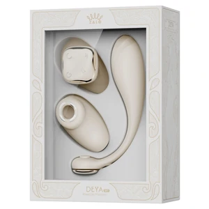 Vibrator DEYA Purtabil cu Telecomandă și Suctiune Alb