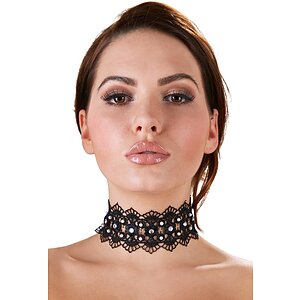 Zgarda Choker Rhinestones Negru