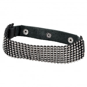Zgardă Rhinestone Choker Negru pe Denysa.ro