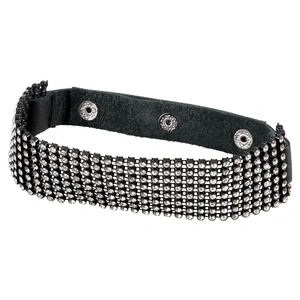 Zgardă Rhinestone Choker Negru Zgardă Rhinestone Choker Negru pe Denysa.ro