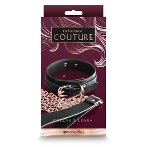 Zgardă și Lesă Bondage Couture NS Novelties — Reglabil Negru