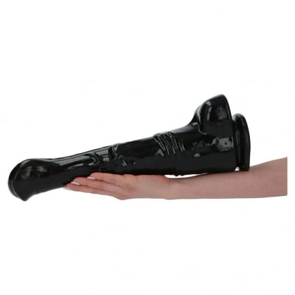 Pegasus Negru 40 cm Dildo Supradimensionat Din TPR cu Ventuză