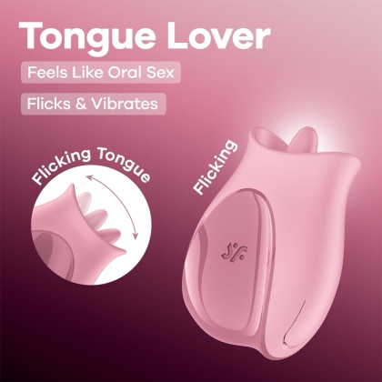 Satisfyer Tongue Lover Limbă Flicker Reîncărcabilă 8 Moduri Roz