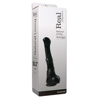 Pegasus Negru 40 cm Dildo Supradimensionat Din TPR cu Ventuză
