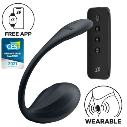 Ribbed Petal Satisfyer — 12 Programe, silicon Moale, Impermeabil Negru