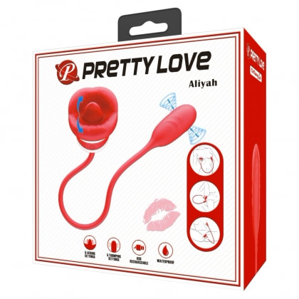 Pretty Love Aliyah – Stimulator Dublu, USB Reîncărcabil Roșu