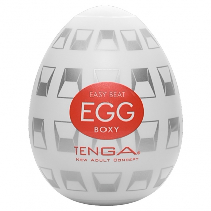 Ou TENGA Boxy Compact cu Textură Gradată  7cm Alb