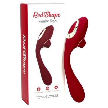 Red Shape Stimulator Duo Punct-G și Clitoris Reîncărcabil Roșu