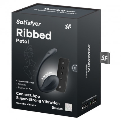 Ribbed Petal Satisfyer — 12 Programe, silicon Moale, Impermeabil Negru