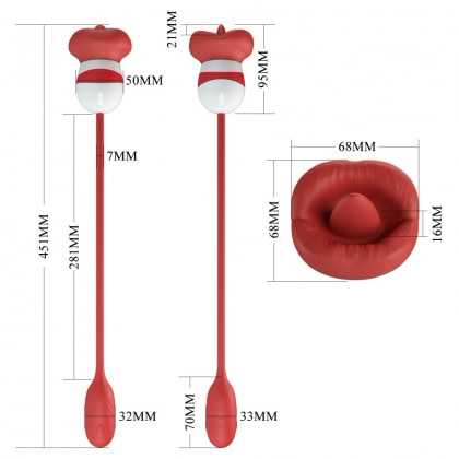 Pretty Love Aliyah – Stimulator Dublu, USB Reîncărcabil Roșu