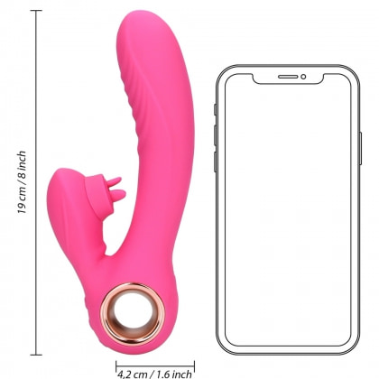 Loveline Rabbit Heat – Limbă Oscilantă, încălzire 13.5 cm Roz