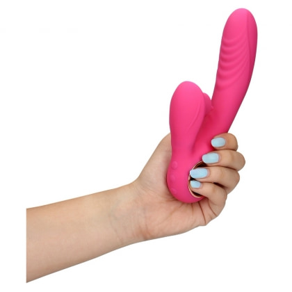 Loveline Rabbit Heat – Limbă Oscilantă, încălzire 13.5 cm Roz