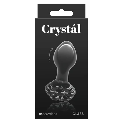 Anal Plug Crystal Flower Negru