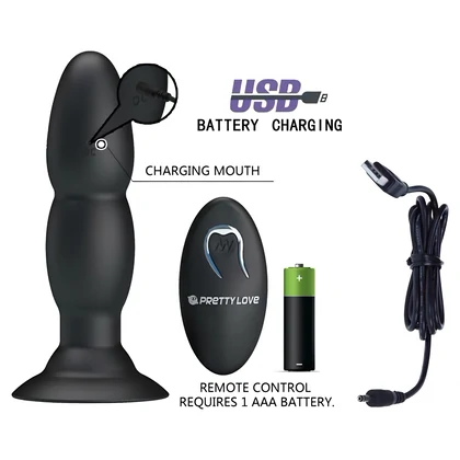 Anal Plug Cu Vibrații Pretty Love Beaded Negru