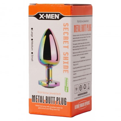 Anal Plug Secret Shine Rainbowheart M Multicolor