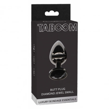 Anal Plug with Diamond Jewel Small Negru