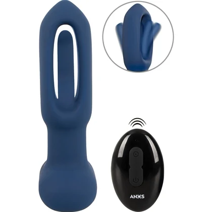 ANOS Plug Anal cu Limba Oscilantă – 10x10, Reîncărcabil Albastru
