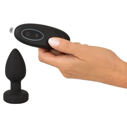 Anos Plug Anal RC cu LED Flash - 7 Moduri, Reîncărcabil Negru