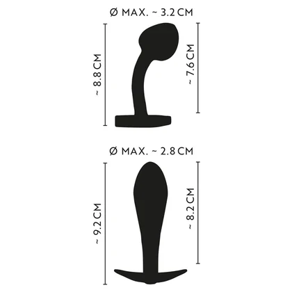 ANOS Set 2 Pluguri Anale Metalice curcubeu, Greutate Optimă Multicolor