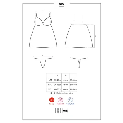 Babydoll Obsessive 810-BAB-1 Negru S-M