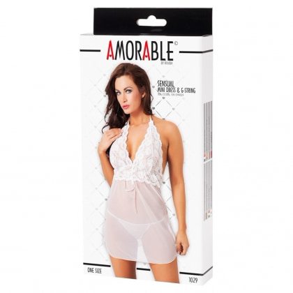 Babydoll Amorable Selene Alb S-L