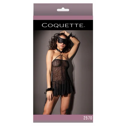 Babydoll Coquette Kitty Leopard Negru S-L
