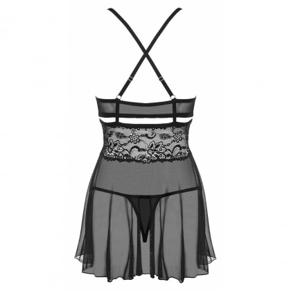 Babydoll Obsessive 838-BAB Negru 2XL