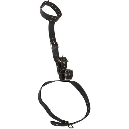 Bad Kitty Set Guler + Cătușe Reglabile Mâini Talie Negru