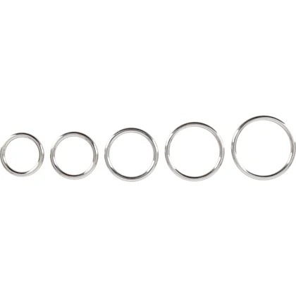 Bad Kitty Set of 5 Metal Rings Argintiu