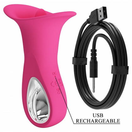 Clyde Limbă Vibratoare 12 Funcții, Reîncărcabil USB Roz