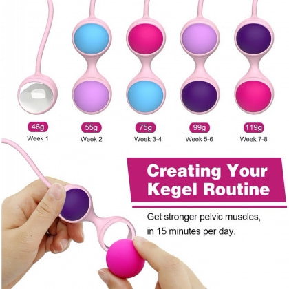 Beautiful Kegel Set: 5 Bile Vaginale Progresive, Discrete Multicolor