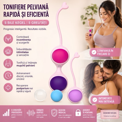 Beautiful Kegel Set: 5 Bile Vaginale Progresive, Discrete Multicolor