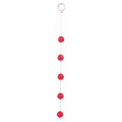 Bile Anale Clear Beads Large Roșu