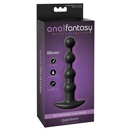 Bile Anale Cu Vibrații Reîncărcabile Anal Fantasy Negru