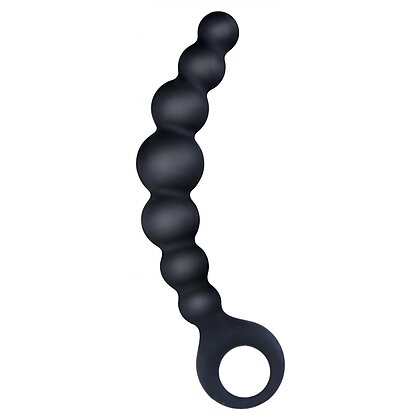 Bile Anale Din Silicon Cu Striatii 18cm Negru