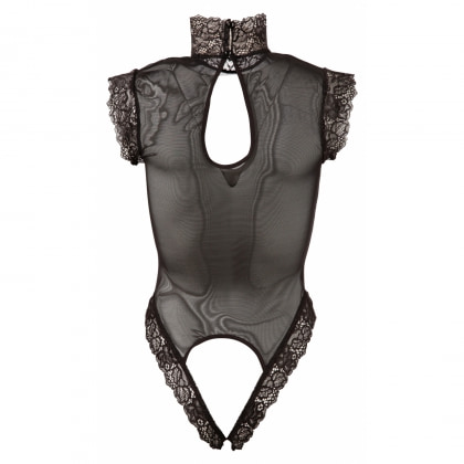 Body Abierta Fină Sâni Decupați Negru XL
