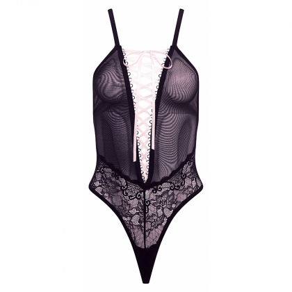 Body Barely Bare Lace Up Negru S-L