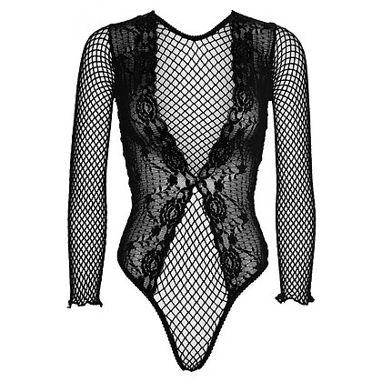 Body Leg Avenue High Cut Lace Net Negru XS-L