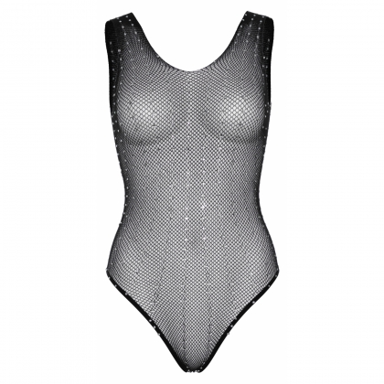 Body Leg Avenue Rhinestone Fishnet Negru XS-L