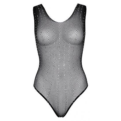 Body Leg Avenue Rhinestone Fishnet Negru XS-L