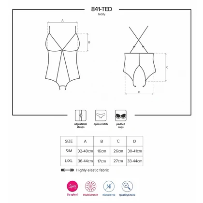 Body Obsessive 841-TED Negru S-M