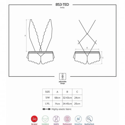 Body Obsessive 853-TED Alb L-XL