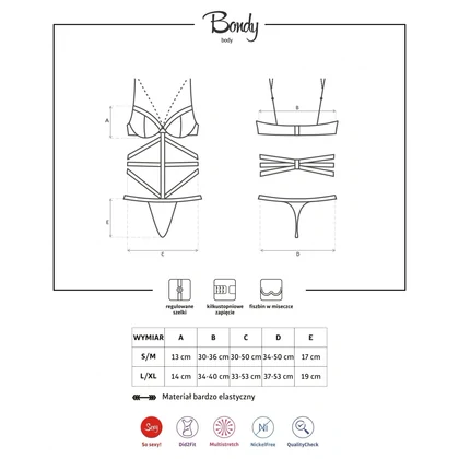 Body Obsessive Bondy Negru S-M