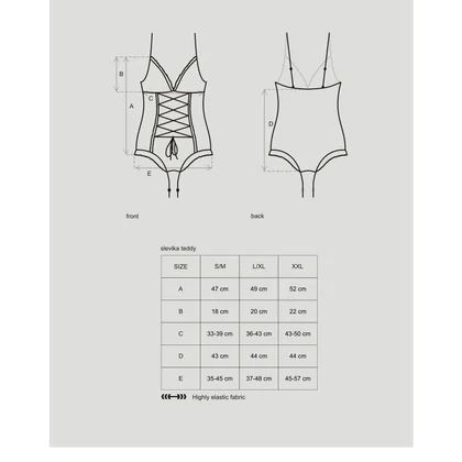 Bodysuit Cu Model Obsessive Slevika Negru 2XL