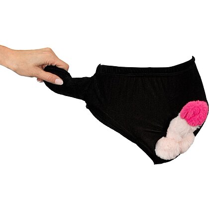 Boxeri cu penis gonflabil, cadou amuzant pentru petreceri Negru