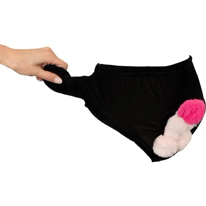 Boxeri cu penis gonflabil, cadou amuzant pentru petreceri Negru