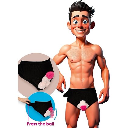 Boxeri cu penis gonflabil, cadou amuzant pentru petreceri Negru