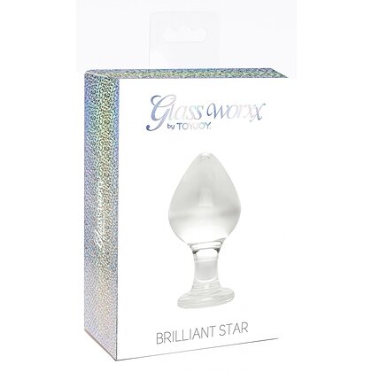 Brilliant Star – Plug Anal Din Sticlă TOYJOY 9x4cm Transparent