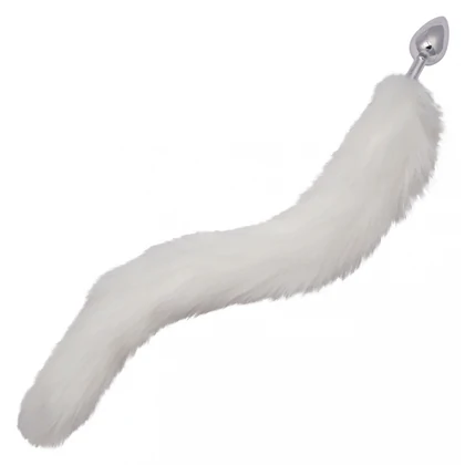 CalExotics Running Wild – Plug Metalic cu Coadă Albă 36.75cm