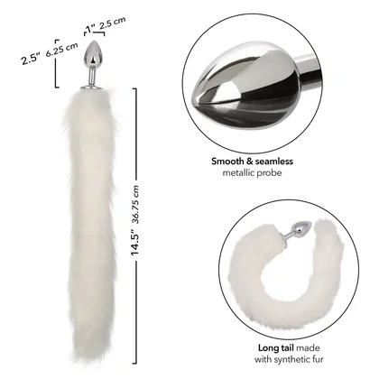 CalExotics Running Wild – Plug Metalic cu Coadă Albă 36.75cm